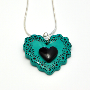 Coeur Dentelle Turquoise